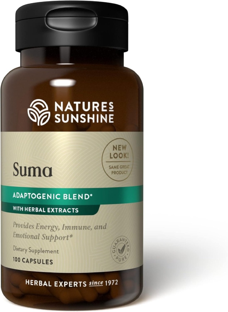 Nature's Sunshine Suma Combination, 100 Capsules | Increases Energy and Supports the Immune System with Six Powerful Adaptogenic Herbs