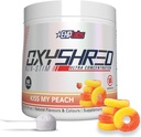 EHP Labs OxyShred Non Stimulant Pre Workout Powder - Estim Free Pre Workout, Caffeine Free Preworkout for Men &amp; Women with L Glutamine &amp; Acetyl L Carnitine - Peach, 60 Servings
