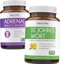 Adrenal &amp; St. John's Wort (4-Month Supply) Mood Harmony Pack - Soporte Adrenal con L-Tyrosine (120 cápsulas) & St. John's Wort con Powerfil 900mcg Hypericin 500mg por cápsula (120 cápsulas)