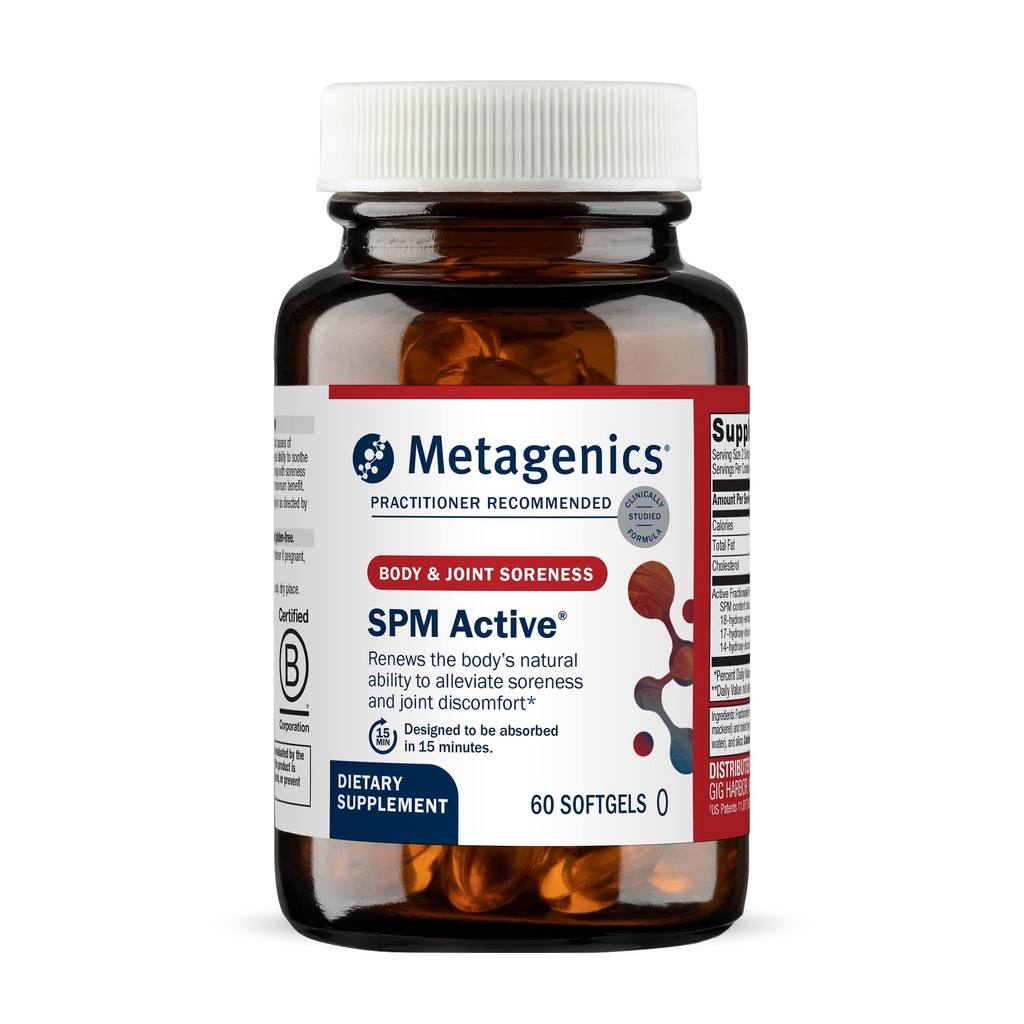 Metagenics SPM Active - Mediadores Pro-Resolver Especializados de Petróleos Marinos - Soportes Respuesta Inflamatoria Normal, Salud Tissue, Confort Conjunto, Salud Inmune - Sin gluten - 60 Softgels