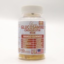 Glucosamine Chondroitin Gummies con MSM 60 TC Azúcar Glucosamina libre Condroitina Gummies triple fuerza para la salud conjunta &amp; soporte inmunológico para adultos, hombres y mujeres - Mango Flavor