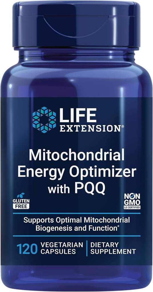 Optimizador de Energía Mitocondrial con PQQ - Suplemento Energético para la Mitocondria Saludable - Con Tarina, Vitamina B, Quinona Pirroloquinolina - Gluten-Free, Non-GMO - 120 cápsulas vegetarianas