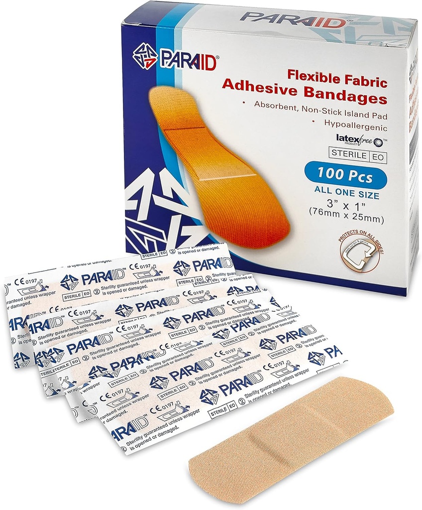 Bandages de tela flexibles - Bandas adhesivas de tejidos flexibles Bandas de punta y tubos para el cuidado de los dedos y para proteger las heridas de la infección - (100 caja contable)
