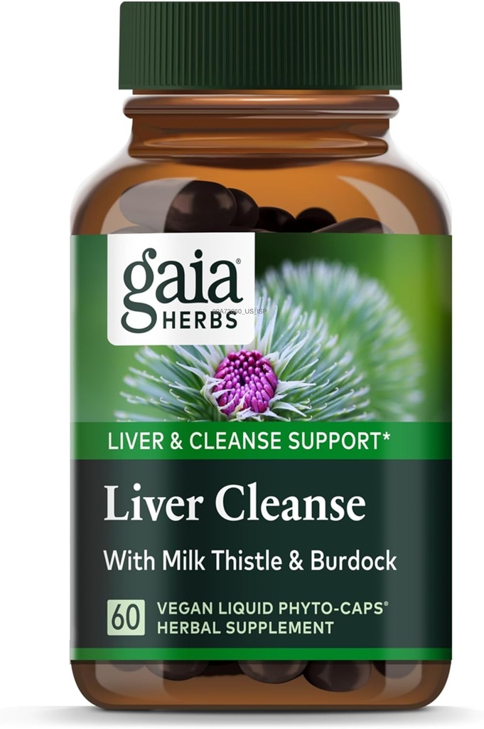 Gaia Herbs Liver Cleanse - Liver Health Support Herbal Supplement with Milk Thistle, Burdock, Turmeric, Dandelion &amp; More* - 60 Vegan Liquid Phyto-Caps (30 Servings)*