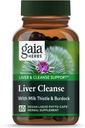 Gaia Herbs Liver Cleanse - Liver Health Support Herbal Supplement with Milk Thistle, Burdock, Turmeric, Dandelion &amp; More* - 60 Vegan Liquid Phyto-Caps (30 Servings)*