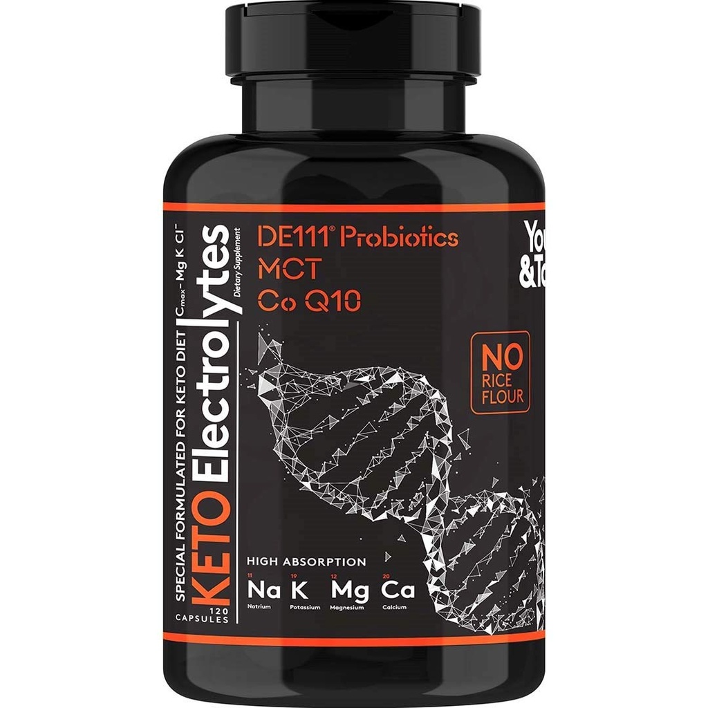 Keto Electrolyte Capsules con MCT, Magnesium, Potassium & Zinc – Probióticos, CoQ10 & Vitamina D3 para Hidratación, Energía, Soporte de Ayuno, Dietas de Carnivore de bajo carbohidrato – 120 Píldoras de sabor