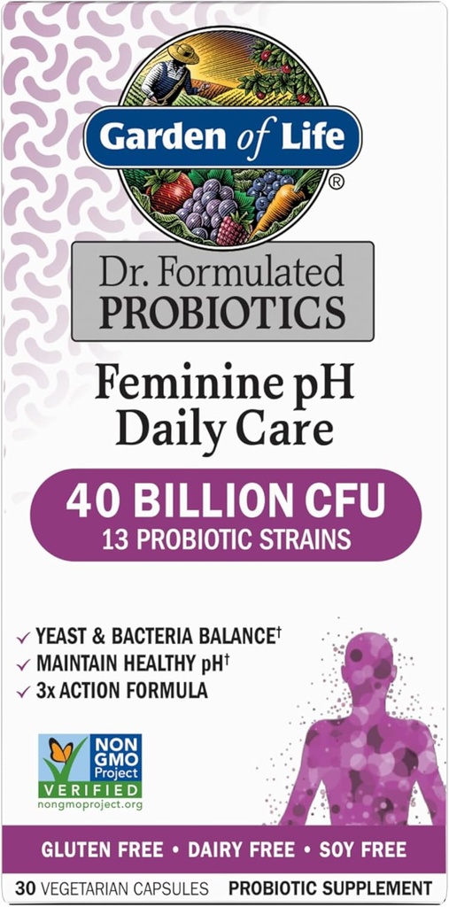 Jardín de la vida, Femini Ph Daily Care Probiotic Capsule, 30 Conde