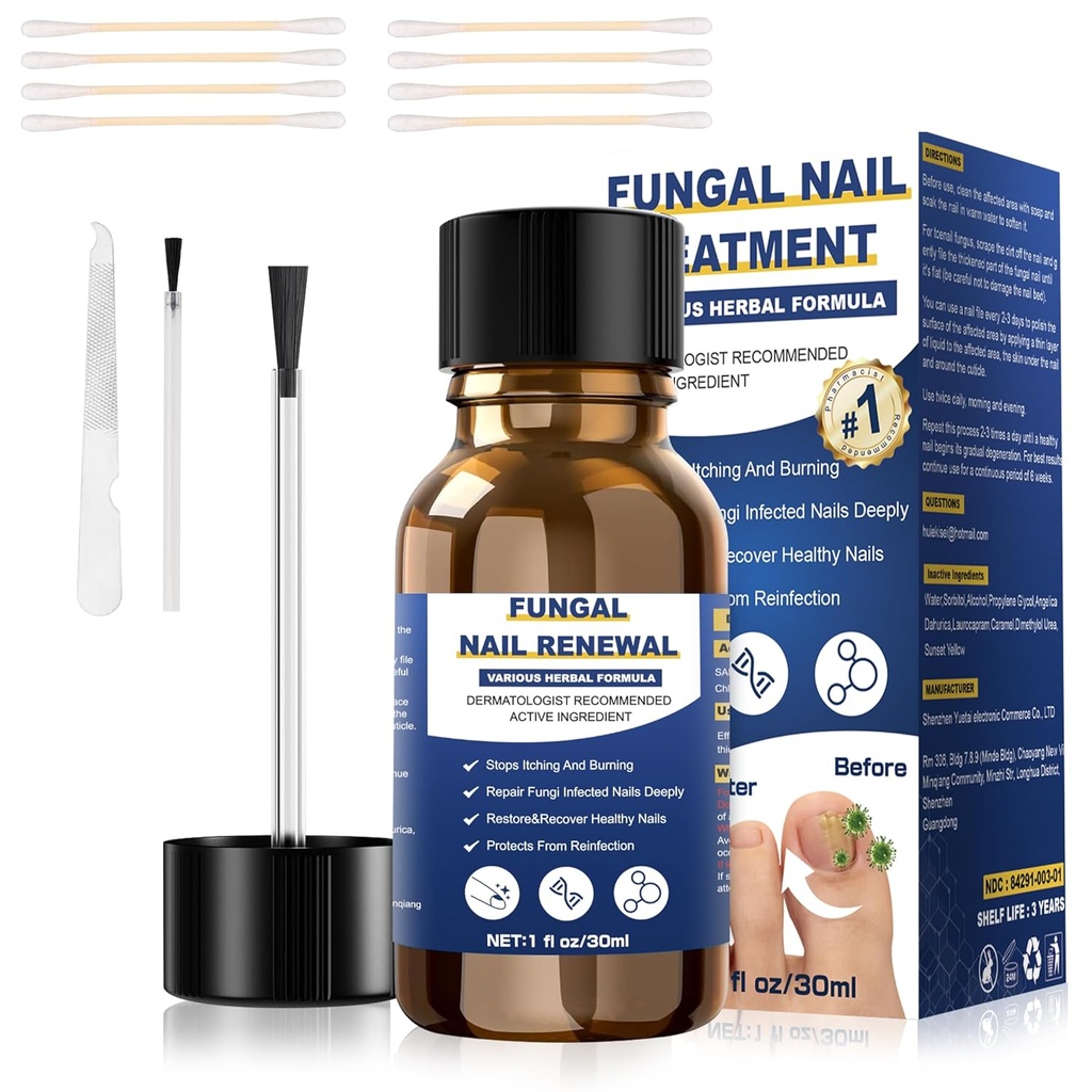 Tratamiento Toenail Fungus,Tratamiento de Foot Fungus Extra Strength, Tratamiento de uñas Fungus, Tratamiento de hongos de uñas Toe Para Fungi Tratamiento de uñas amarillo toenil(1fl oz/30ml)