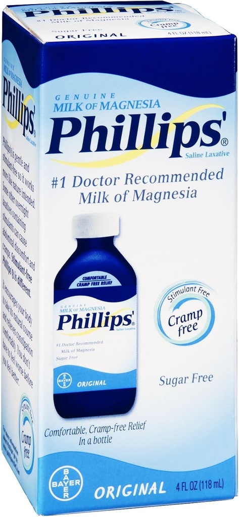 Philips' Milk of Magnesia Saline Laxative Original Sugar Free, 4 oz