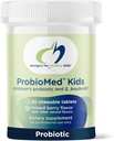 Diseños para la salud ProbioMed Kids Chewable Probiotic - 10b CFU Gut &amp; Immune Support for Children - Lactobacillus, Bifidobacterium + Saccharomyces boulardii - Delicious Berry Flavor (30 Tablets)