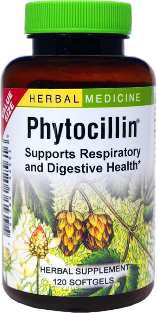 Herbs Etc. Phytocillin - Respiratory &amp; Digestive Health Support Supplement - Herbal Formula to Support Digestion - Support Healthy Breathing - 120 Softgels (120 Servings)