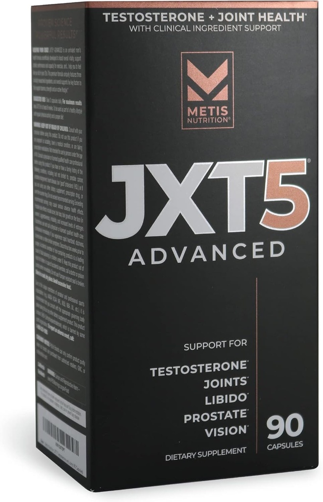 JXT5 Joint Health - 5-in-1 Men's Health Supplement to Libido, Prostate, and Vision - Test Boost, Joint Support, and Improve Energy (90 Capsules)