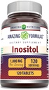 Amazing Formulas Inositol Tablets Suplemento TENIDO 1000 Mg per Serving TEN Vitamin B8 Silencio No-GMO ANTE Gluten-Free TEN Made in USA (1 Pack, 120 Cuenta)