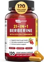 21-in-1 suplemento de bereberina con canela de Ceylán - Orgánica bereberina Fitosome, 5X Absorción Superior para Metabolismo Apoyo 120 cápsulas