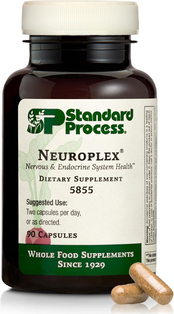Neuroplex de proceso estándar - Admite la función del sistema nervioso y endocrino - Apoyo a la salud cerebral con vitamina B6, hierro, zinc &amp; más - Suplemento cerebral para hombres " mujeres - 360 Tabletas