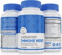 Immune Hero Immune Support Supplement - Immune System Vitamins - Vitamina C, E, B6, Zinc, L-Glutamine, Echinacea, Ajo, Turmeric + Capsules de Elderberry + Probióticos para Gut Health Protection, Vegan