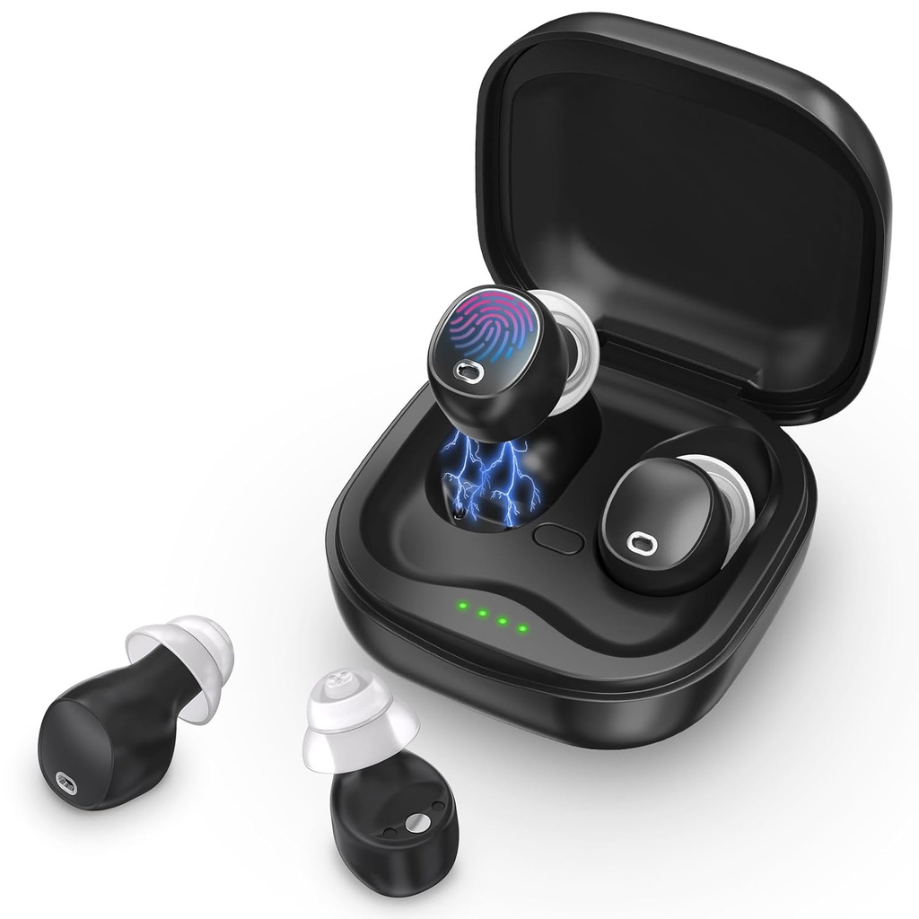 Ayudas de Audición, Ayudas de Audición recargables para adultos mayores con control de volumen táctil, Amplificador de Audición Digital de 16 canales con reducción de ruido,Confort