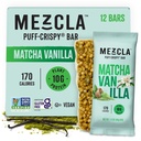 Mezcla Puff Crispy Protein Bares, Gluten Gratis &amp; Vegan Protein Bares, 10g Protein, Alt for Crispy Rice Treat, Granola Bares &amp; Breakfast Bares, Snacks saludables para adultos, Matcha Vanilla, 12 Pack