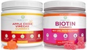 Purify Life Apple Cider Vinegar &amp; Biotin Bundle, Gummies for Hair Skin and Nails (Bulk - 90 Chews), Gut Health & Digestion, Immune Support, Detox, Metabolism- No Capsules, Pills, Tablets o Syrup