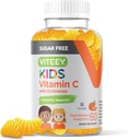 Viteey Kids Vitamin C Gummies 75mg, con Echinacea - Sugar Gratis - Immune Support for Toddlers, " Adolescentes - Vegan, Gelatin Gratis, Gluten Gratis, GMO Gratis - Tasty Orange Flavored Kids Immunity Gummy