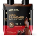 Optimum Nutrition Gold Standard Protein Shake, 24g Protein, Listo para beber Protein Shake, Gluten Free, Vitamina C para Immune Support, Chocolate, 11 Fl Oz, Pack of 4 (Packaging May Vary)