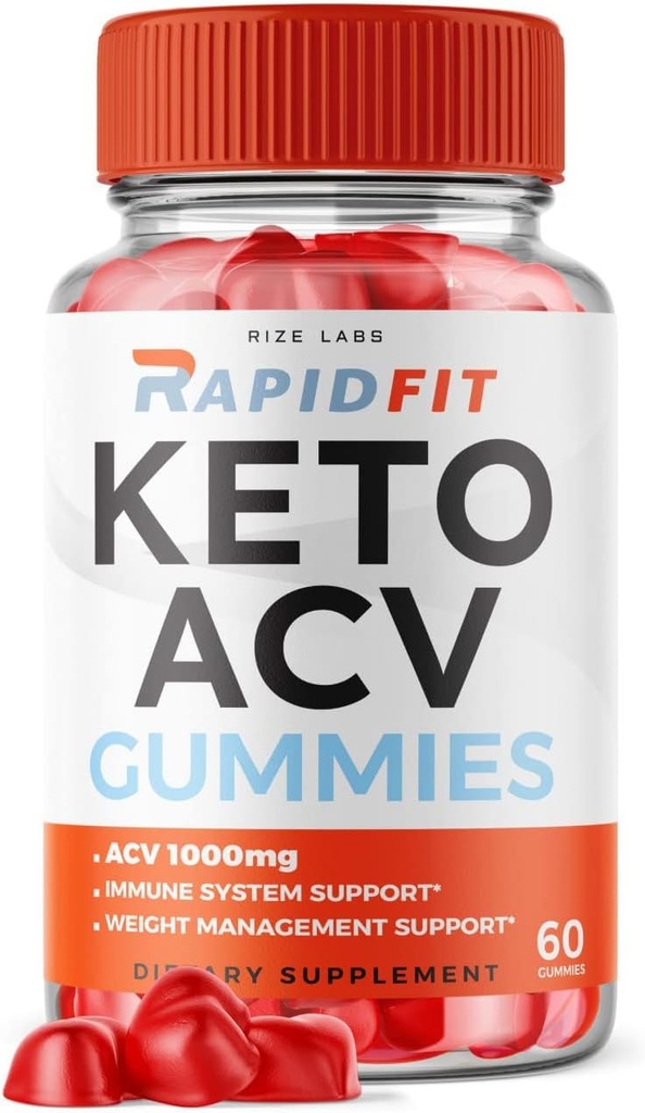 rize labs Rapid Fit Keto ACV Gummies for Advanced Weight Loss with Apple Cider Vinegar Suplemento Belly Fat Extra Strength Gomitas (60 Gummies)