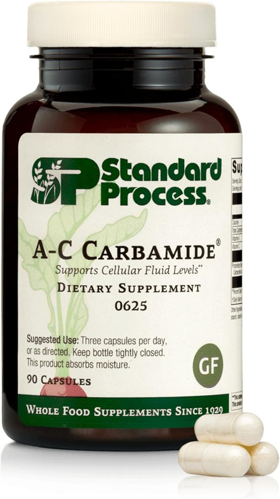 Standard Process Inc. A-C Carbamide - Suplemento de Apoyo al Riñón sin gluten con vitamina A, vitamina C y Flour Arrowroot - 90 cápsulas