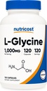 Nutricost L-Glycine 1000mg, 120 Capsules, Vegetariano, No GMO y Gluten Gratis