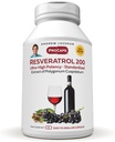 ANDREW LESSMAN Resveratrol-200mg - 180 Capsules - Red Wine's Beneficial, Naturally Occurring Anti-oxidant, Sin alcohol. Aditivos Gratis