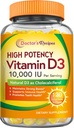 Doctor's Recipes Vitamin D3 10000 IU, Bones, Teeth, and Immune Support, Non-GMO, No Gelatin, Gluten or Soy, 120 Vegetarian Softgels