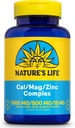 LA VIDA DE NATURE Cal Mag Zinc Complex 1000mg / 500mg / 15mg - Calcium Magnesium Zinc Suplemento w / Vitamin D y Boron - Bone Health, Muscle and Heart Health Support, 60 Day Guarantee, 25 Serv, 100 Caps