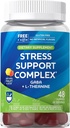 Rite Aid Stress Support Complex, Natural Flavored Gummies, 48 Count, 100 mg of GABA (Gamma-Aminobutyric Acid), 10 mg of L-Theanine, and 75 mg of Lemon Balm Extract
