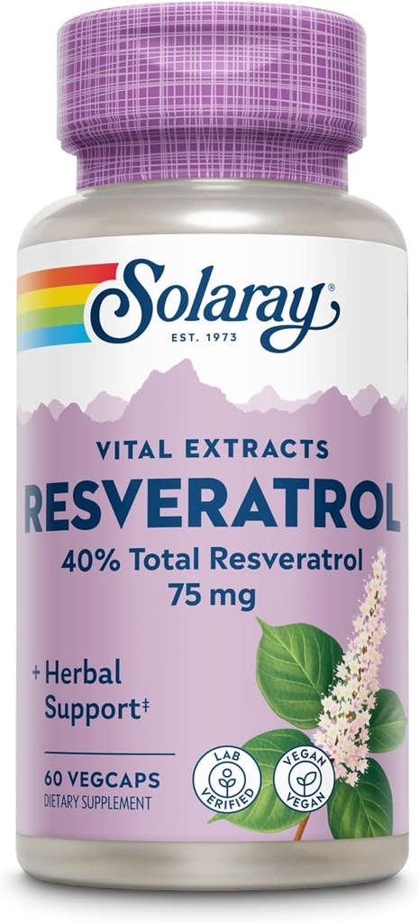 Solaray Resveratrol Supplement, 75 mg, 60 Count
