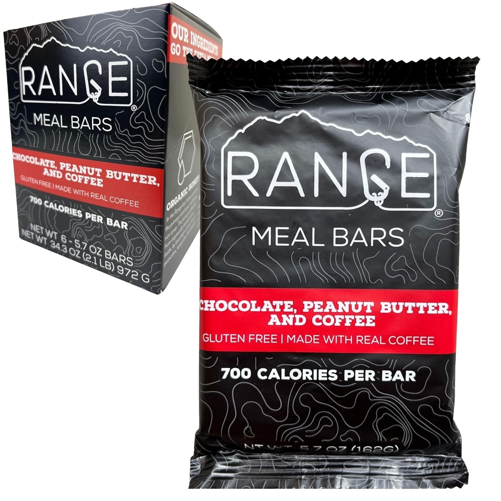 Barras de recambio de calorie - Bares de recambio sin gluten - Mochilas - 6 Pack (Chocolate, mantequilla de cacahuete y café)