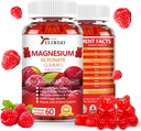 Magnesium Glycinate Gummies 600mg (Magnesium Malate 200mg), Extra K2 &amp; D3, High Absorption Magnesium Supplement for Sleep,Stress Relief, Nerve Support, Raspberry (60 Count)
