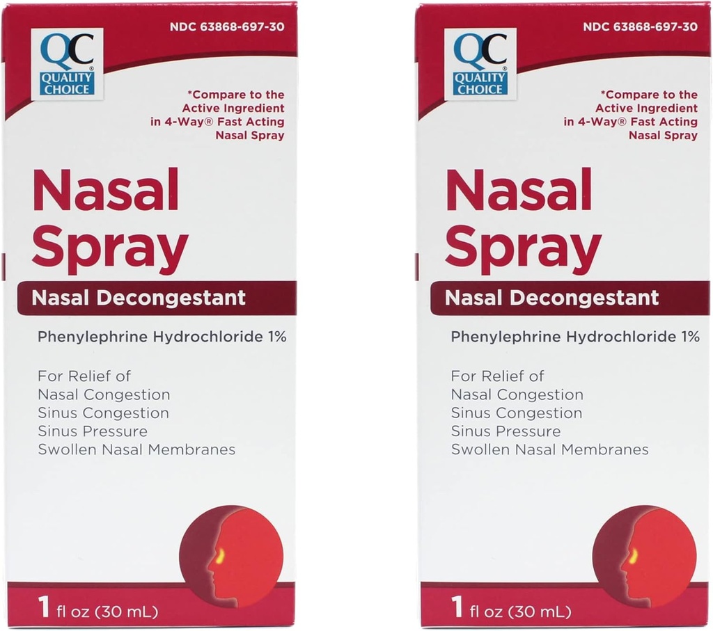 Elección de calidad Nasal Decongestant Spray 1 OZ (2)