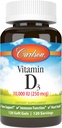 Carlson - Vitamina D3, 10000 UI (250 mcg), Suplementos de Vitamina D, Soporte de Bone &amp; Immune, Vitamina D3 Softgels, Salud del Corazón, Gluten Free Vitamin D Capsules, 120 Softgels
