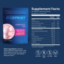 Blueprint Bryan Johnson Longevity Mix - Muscle Builder &amp; Recovery Supplement - Promotes Focus and Balanced Mood - Magnesium, Creatine, L-Theanine, Glutathione &amp; Vitamina C- 30 Servings, Blood Orange