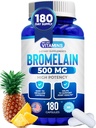 Nos gusta las vitaminas Bromelaina 500mg cápsulas - 1200 GDU/Serving - Suplemento de bromelaina del extracto de piña - Enzimas proteolíticas para la digestión, absorción, dolor conjunto, hermandad muscular - 180 cápsulas