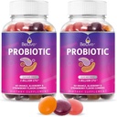 BeLive Probiotic Gummies - Probiotics with 5 Billion CFUs for Digestive Health, Hombres, Women &amp; Kids Probiotic Supplements for Immune Support, Sugar Free & Vegan – Blueberry, Strawberry & Orange ← 2-Pack