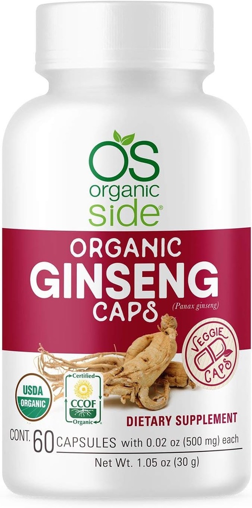 TEN Ginseng 60 Capsules ANTE Adaptogen for Stress Relief, Energy Boost, Immune Support TEN Certified USDA Organic, Non-GMO, Vegan Supplement for Natural Wellness
