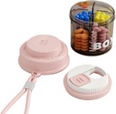 Pink Pill Box for Women Purse, Small Pill Box, Travel Pill Organizer, 4 compartments for Pill Bottles, fits in Pocket, Handbag Pill Organizer, Travel Pill case (Pink)