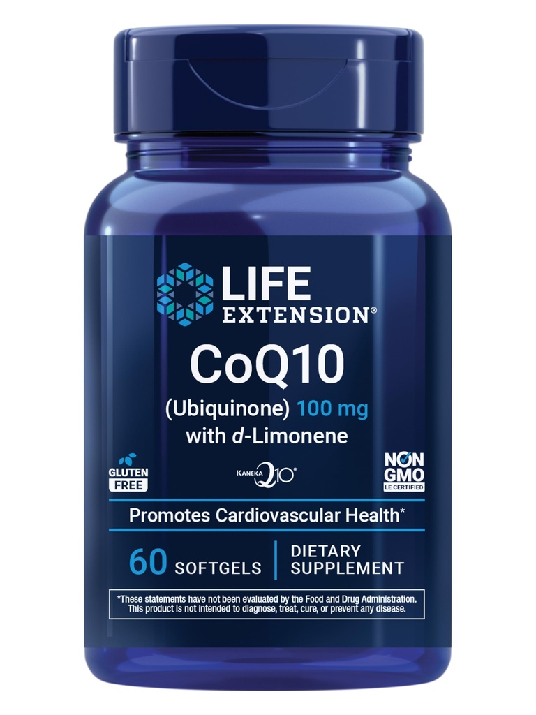La extensión de vida CoQ10 (Ubiquinone) con d-Limonene – Salud del corazón, Lucha contra la fatiga general, mejor absorción – libre de gluten, no GMO – 60 Softgels