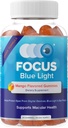 Focus Blue Light Supplement ← Lutein y Zeaxanthin Suplemento para la salud de los ojos y protección de la luz azul Silencio 60 Conde Mango Flavored Gummy, 30 Day Supply