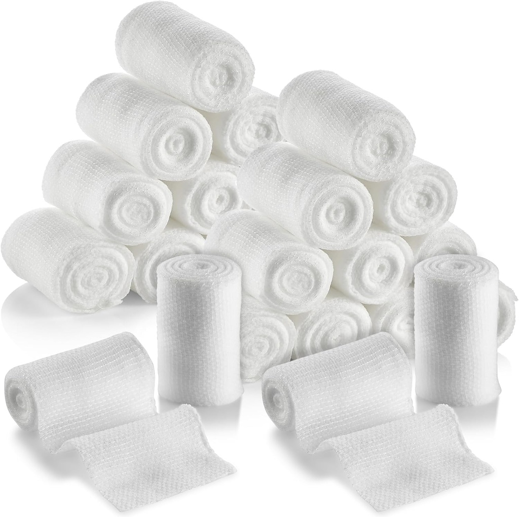 MEDca Gauze Bandage Rolls - 24 Pack, 2-Inch, 4.1 Yards Por Roll, Medical Grade Gauze Bandage for Wound Dressing and First Aid Kit