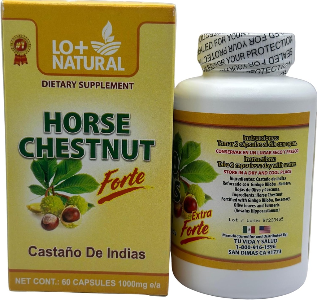 Castaño de Indias Forte para la Circulación 1000 mg - Castaño de Indias 60 cápsulas/Horse Chestnut Forte forte for Circulation 1000 mg - Horse Chestnut 60 cápsulas (1)