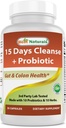 Best Naturals 15 Day Gut & Colon Cleanse + Probiotics for Women &amp; Men with Senna, Cascara Sagrada " Psyllium Husk- 30 Capsules - Non-GMO " Gluten Free.
