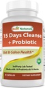 Best Naturals 15 Day Gut & Colon Cleanse + Probiotics for Women &amp; Men with Senna, Cascara Sagrada " Psyllium Husk- 30 Capsules - Non-GMO " Gluten Free.