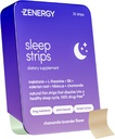 ZENERGY Sleep Oral Strips - Chamomile Lavender Flavor  durable 5mg Melatonin + 20mg L-Theanine + 100% Vitamina B6 + Botanicals Silencio 0 Azúcar, 0 Calories, 0 Gluten, Vegan, Acción Inmediata tención 1 Tin = 30 Strips