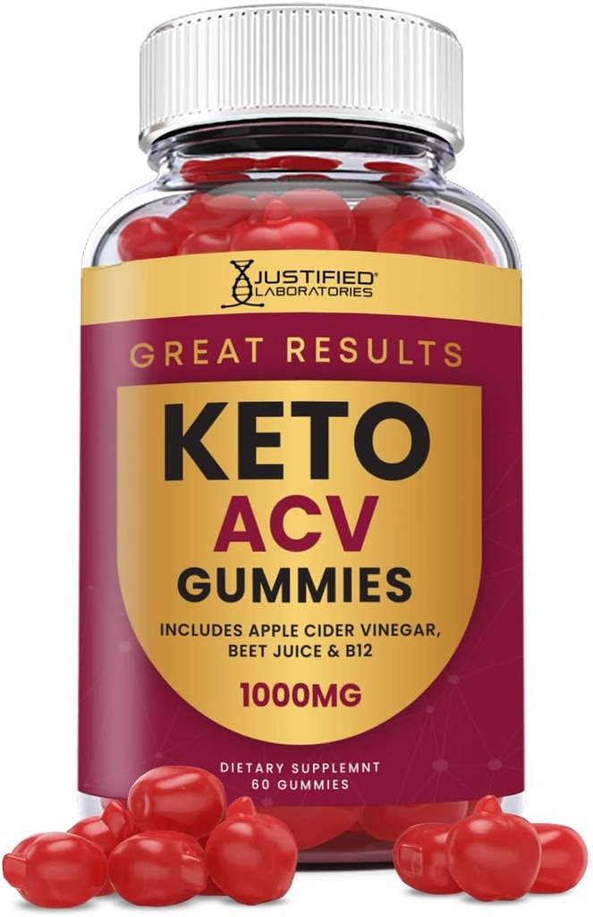 Grandes resultados Keto ACV Gummies Advanced Formula 1000MG Grandes resultados Keto Gummies Apple Sider Vinegar Formulado con Pomegranate Beet Juice Powder B12 Vegan Non GMO 60 Gummys